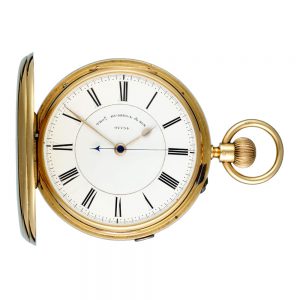 Large English 18 carat gold hunting cased lever Circa 1898