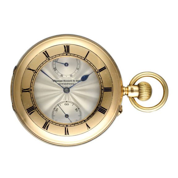 English half hunting cased lever with power reserve Circa 1907