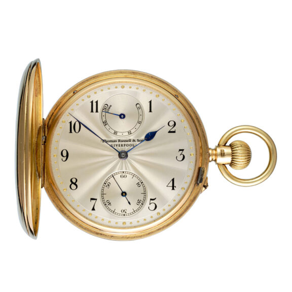 English half hunting cased lever with power reserve Circa 1907 English half hunting cased lever with power reserve Circa 1907