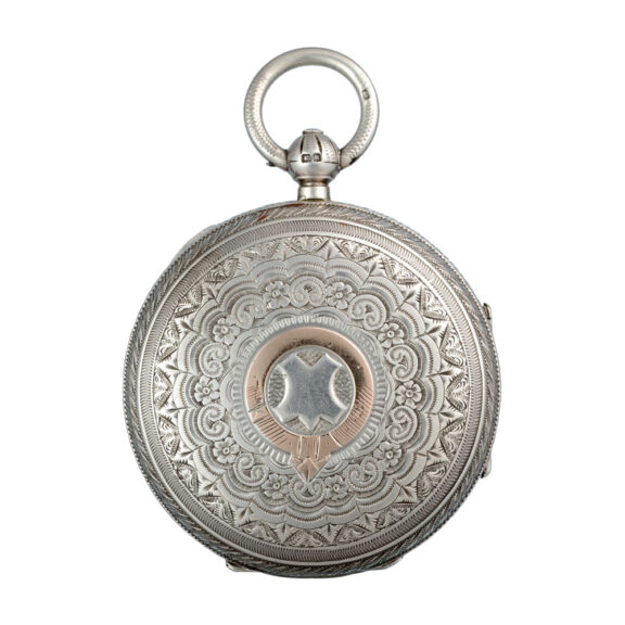 Large English silver hunting cased fusee lever Circa 1909