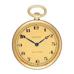Slim French 18 carat gold open faced lever watch Circa 1910