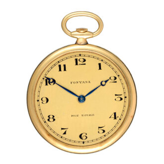 Slim French 18 carat gold open faced lever watch Circa 1910