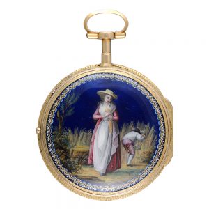 Swiss gold and enamel pair cased verge watch Circa 1790