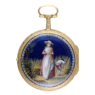Swiss gold and enamel pair cased verge watch Circa 1790