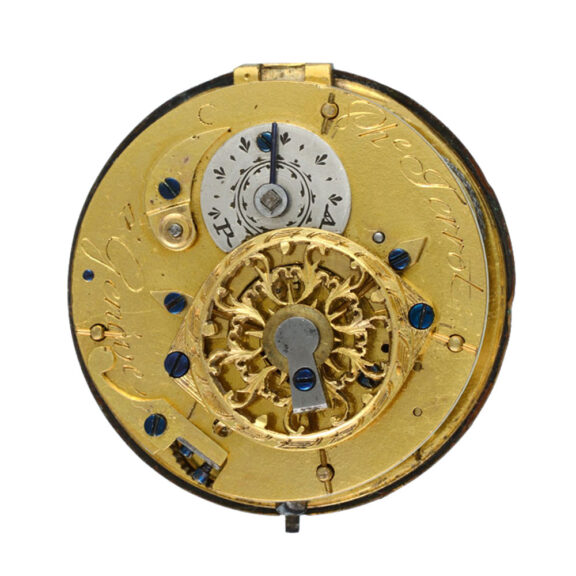 Swiss paste set enamelled gilt metal verge watch Circa 1790 Swiss paste set enamelled gilt metal verge watch Circa 1790