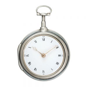 Irish silver open faced pair cased verge watch Circa 1794
