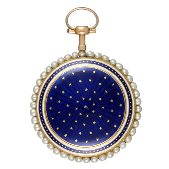 French gold, enamel and pearl set cylinder watch Circa 1820