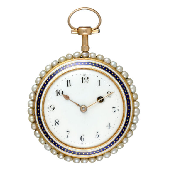 French gold, enamel and pearl set cylinder watch Circa 1820 French gold, enamel and pearl set cylinder watch Circa 1820