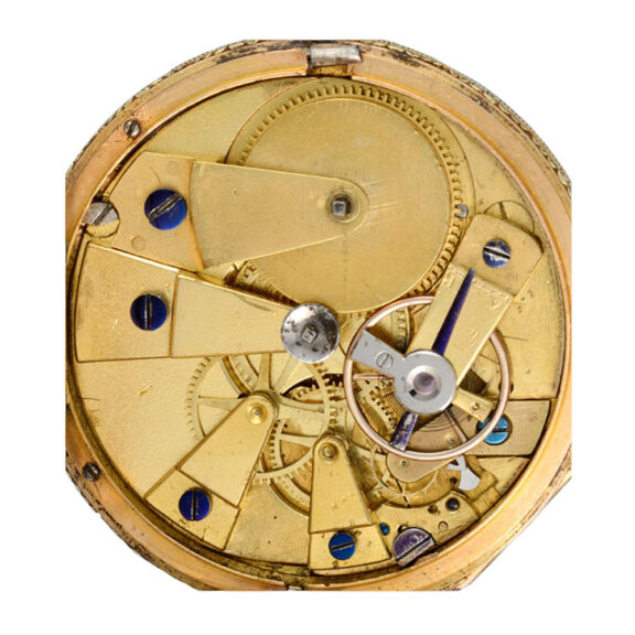 Decorative three colour gold turquoise set watch Circa 1830 Decorative three colour gold turquoise set watch Circa 1830