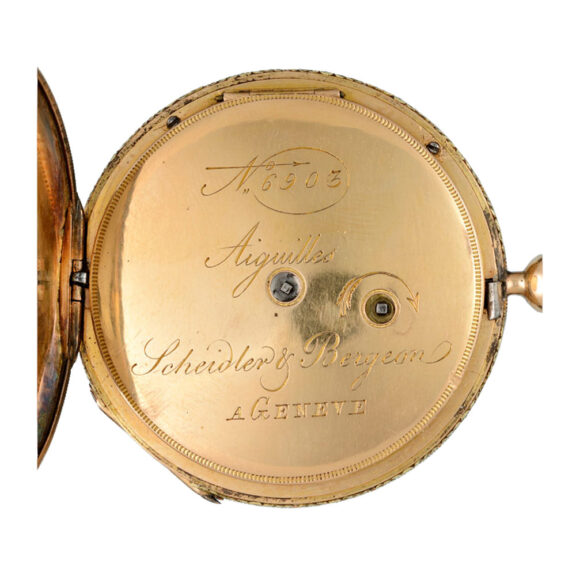 Decorative three colour gold turquoise set watch Circa 1830 Decorative three colour gold turquoise set watch Circa 1830