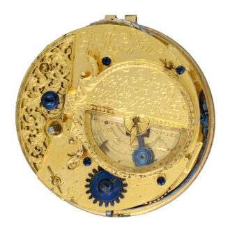 Gilt and horn pair cased verge with mock pendulum Circa 1700