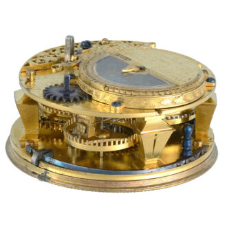 Gilt and horn pair cased verge with mock pendulum Circa 1700