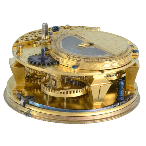 Gilt and horn pair cased verge with mock pendulum Circa 1700 Gilt and horn pair cased verge with mock pendulum Circa 1700