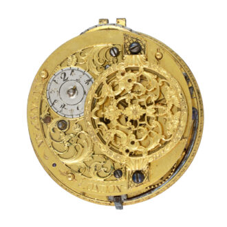 English silver, horn pair cased verge with calendar Circa 1710