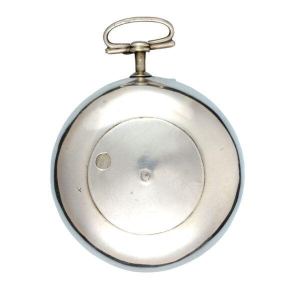 English silver, horn pair cased verge with calendar Circa 1710 English silver, horn pair cased verge with calendar Circa 1710