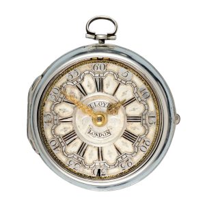 English silver pair cased verge pocket watch Circa 1738