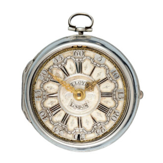 English silver pair cased verge pocket watch Circa 1738