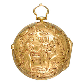 English gilt metal reoussé verge with chatelaine Circa 1760