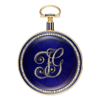 Gold, enamel, diamond set watch with chatelaine Circa 1780