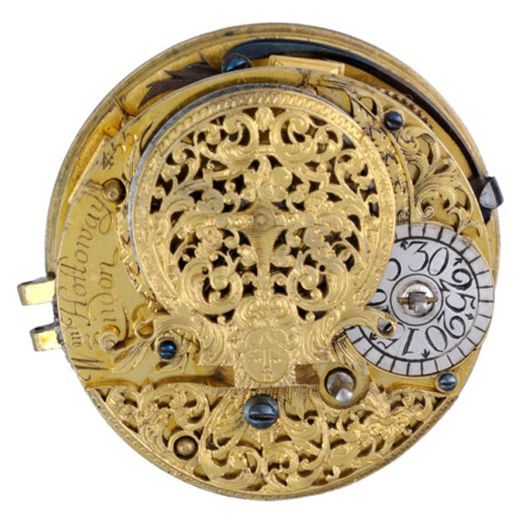 English verge with champleve dial in silver pair cases Circa 1700 English verge with champleve dial in silver pair cases Circa 1700