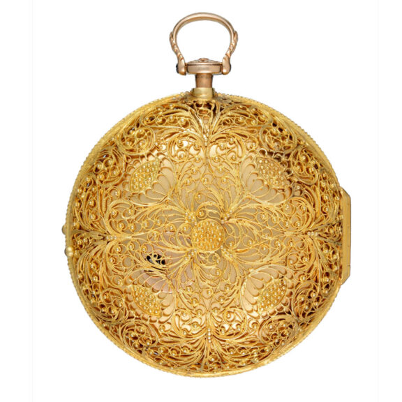 Open Back 17th Century Gold Filigree Watch Open Back 17th Century Gold Filigree Watch