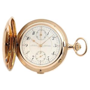 German gold Glashütte watch with chronograph Circa 1913