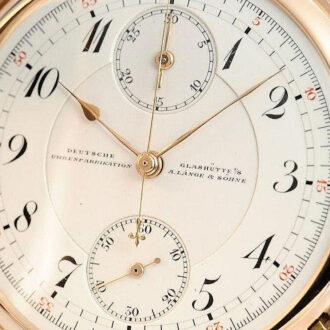 German gold Glashütte watch with chronograph Circa 1913 German gold Glashütte watch with chronograph Circa 1913