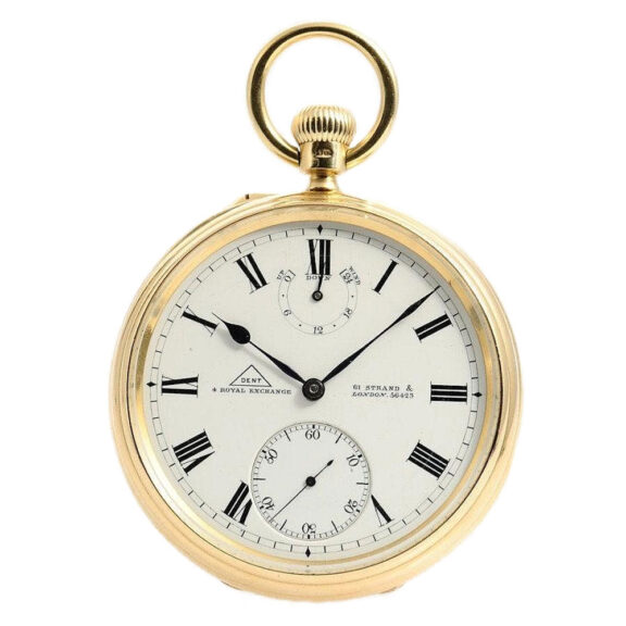 English gold precision watch with minute tourbillon Circa 1906