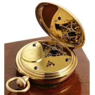 English gold precision watch with minute tourbillon Circa 1906