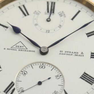 English gold precision watch with minute tourbillon Circa 1906