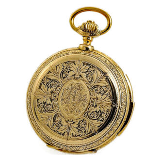 Swiss gold repeating hunting case watch with automaton Circa 1890