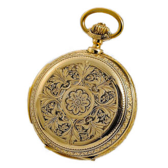 Swiss gold repeating hunting case watch with automaton Circa 1890
