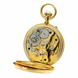 German gold Glashuette pocket watch with chronograph Circa 1881