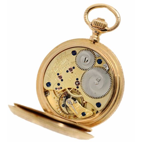 German gold enamel hunting case Glashuette pocket watch Circa 1881 German gold enamel hunting case Glashuette pocket watch Circa 1881