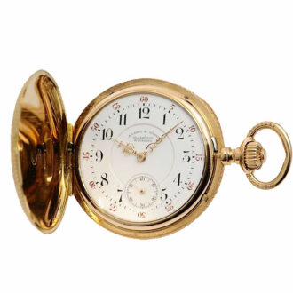 German gold enamel hunting cased pocket watch Circa 1888