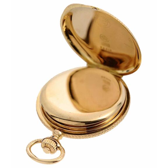 German gold enamel hunting case Glashuette pocket watch Circa 1881 German gold enamel hunting case Glashuette pocket watch Circa 1881