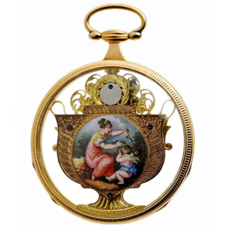 Very fine Swiss 18 carat rose gold verge pocket watch Circa 1810
