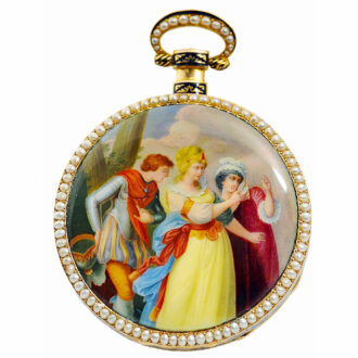 Swiss gold hour striking and repeating musical watch Circa 1820