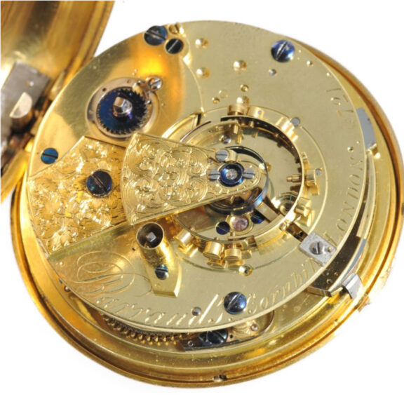 English quarter repeater with spring detent escapement Circa 1815 English quarter repeater with spring detent escapement Circa 1815