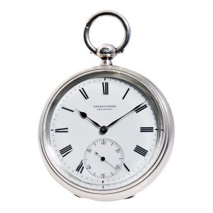 Rare English silver lever with one minute tourbillon Circa 1895