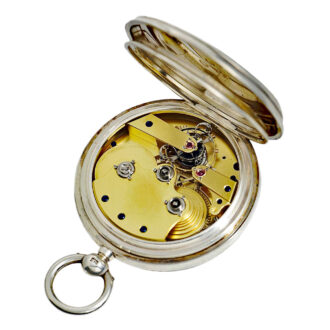 Rare English silver lever with one minute tourbillon Circa 1895