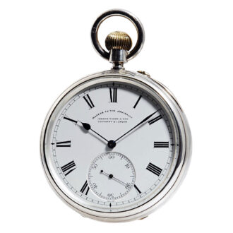 English silver lever deck watch with carrousel Circa 1909