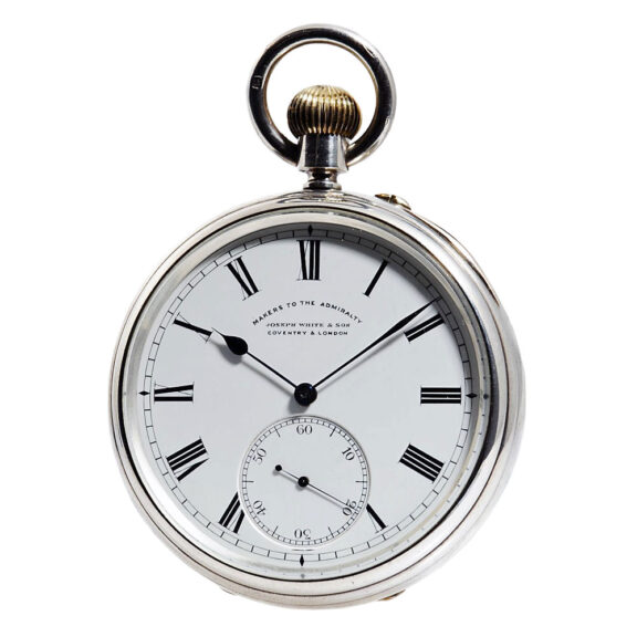 English silver lever deck watch with carrousel Circa 1909