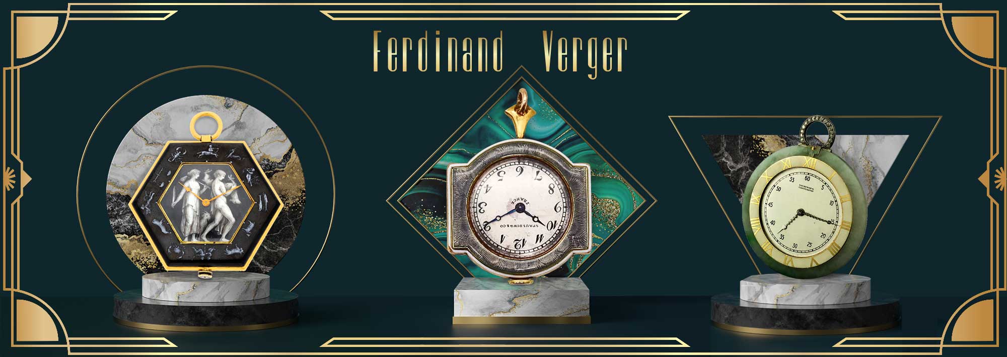 Art Deco pocket watches made by Ferdinand Verger.