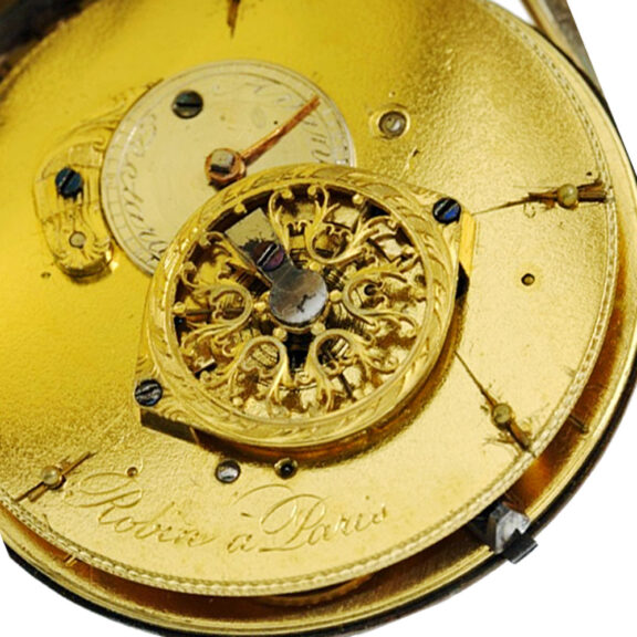French metal verge pocket watch with enamel portrait Circa 1790 French metal verge pocket watch with enamel portrait Circa 1790
