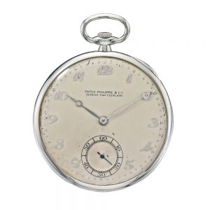 Swiss open faced platinum and enamel watch Circa 1927