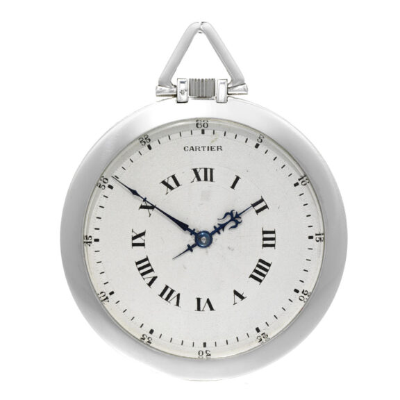 A French platinum open face watch by Cartier Circa 1930