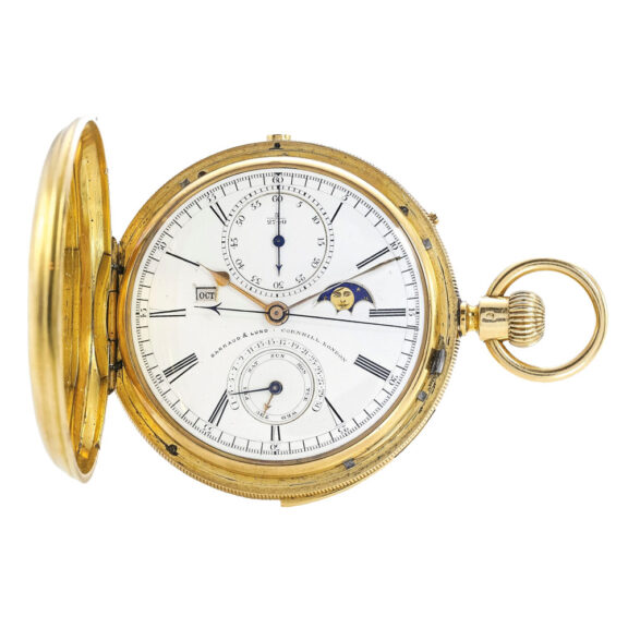 Rare English gold minute repeating calendar watch Circa 1880