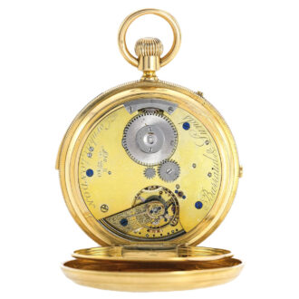 Rare English gold minute repeating calendar watch Circa 1880