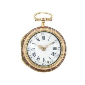 An Italian gilt metal and agate verge pocket watch Circa 1750